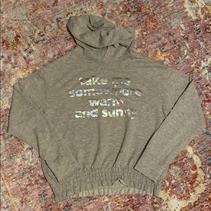 Girls lightweight gray hoodie